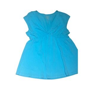 Y2K style Old Navy Blue V Neck babydoll Tank Womens Medium blue